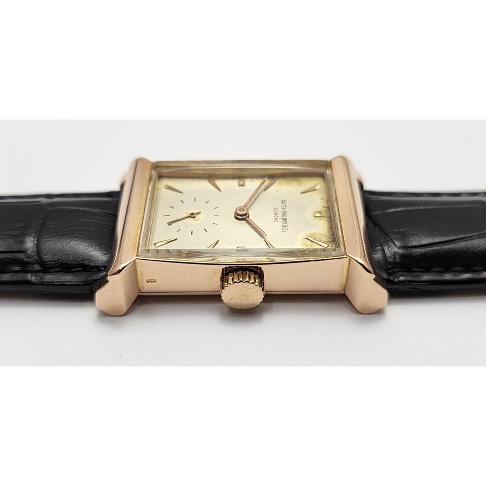 Vintage Patek Philippe 2404 Canape Art Deco Architectural 1950s 18K Rose Gold - Picture 11 of 16